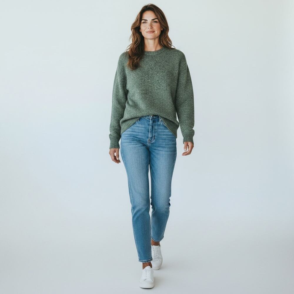 Vintage Pendleton Green Sweater Large 100% Virgin Wool Unisex Oversized Pullover